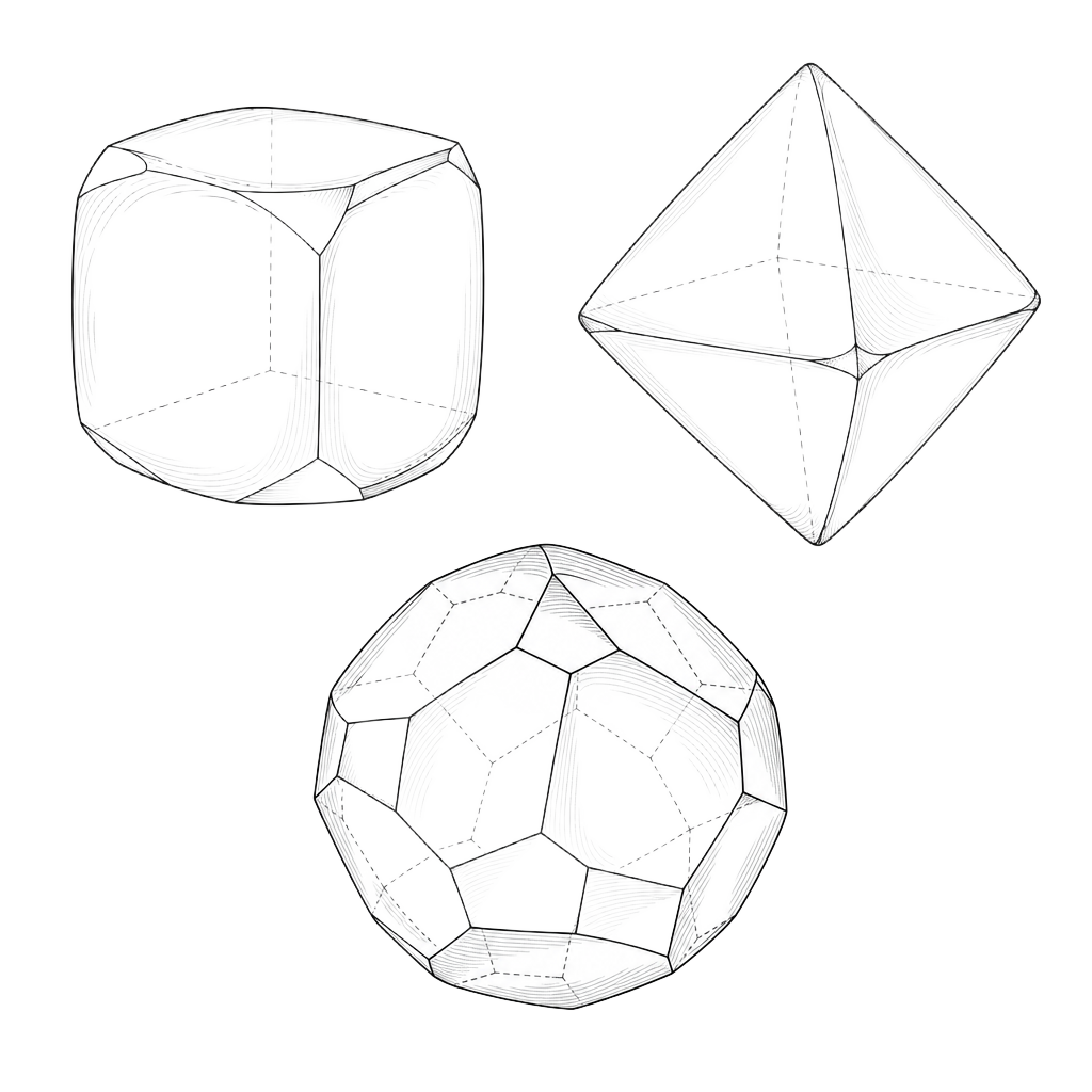 Curved-face diamond crystal forms